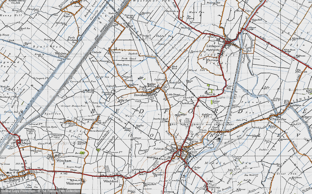 Old Map of Little Downham, 1946 in 1946