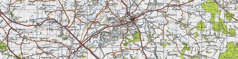 Old map of Pell Wall in 1947