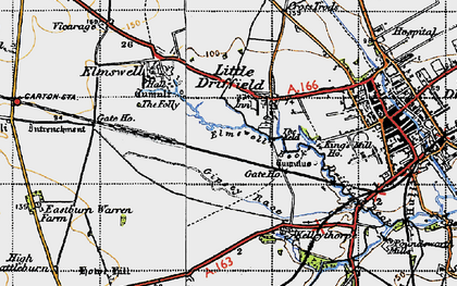 Old map of Little Driffield in 1947