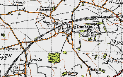 Old map of Little Dunham in 1946