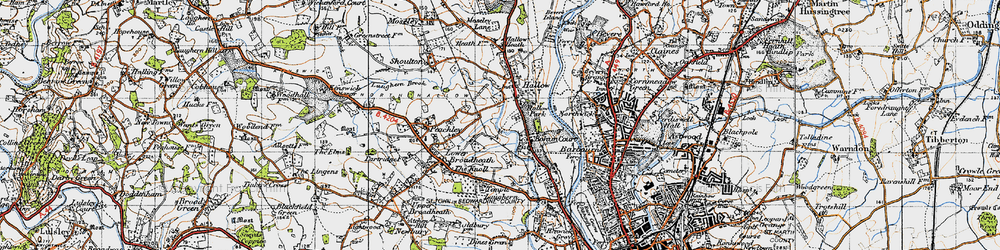 Old map of Little Eastbury in 1947