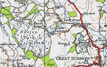 Old map of Little Easton in 1946