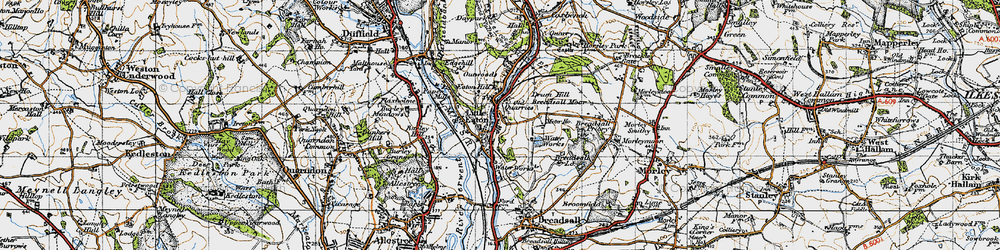 Old map of Burley Hill in 1946
