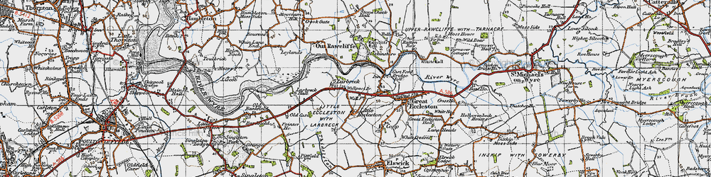Old map of Little Eccleston in 1947