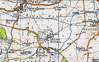 Old map of Everdon Hall in 1946