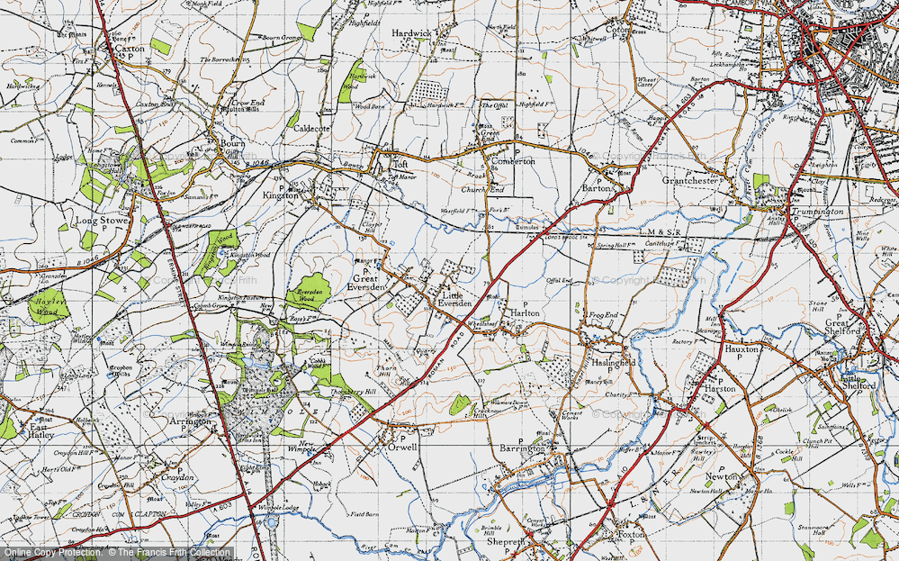 Old Map of Little Eversden, 1946 in 1946