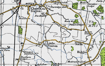 Old map of Little Fenton in 1947