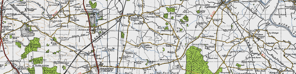 Old map of Little Fenton in 1947