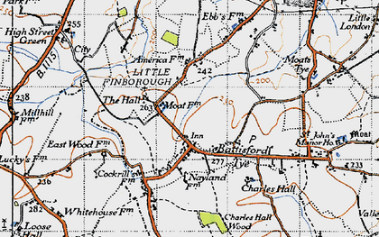 Old map of Little Finborough in 1946