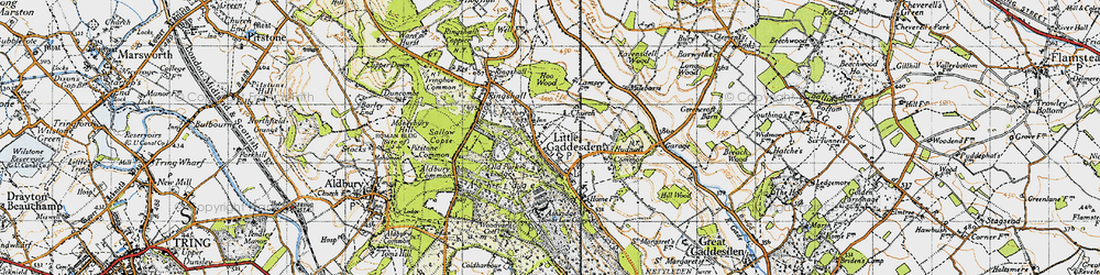 Old map of Berkhamsted Common in 1946