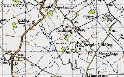 Old map of Alconbury Brook in 1946