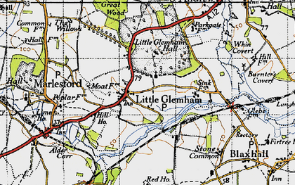 Old map of Little Glemham in 1946