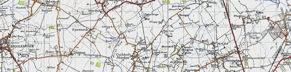 Old map of Little Green in 1946