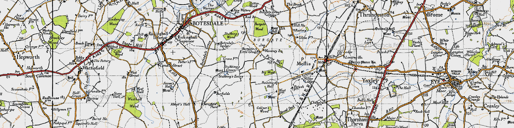 Old map of Little Green in 1946