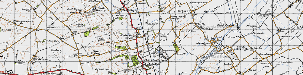 Old map of Brackenborough Hall in 1946