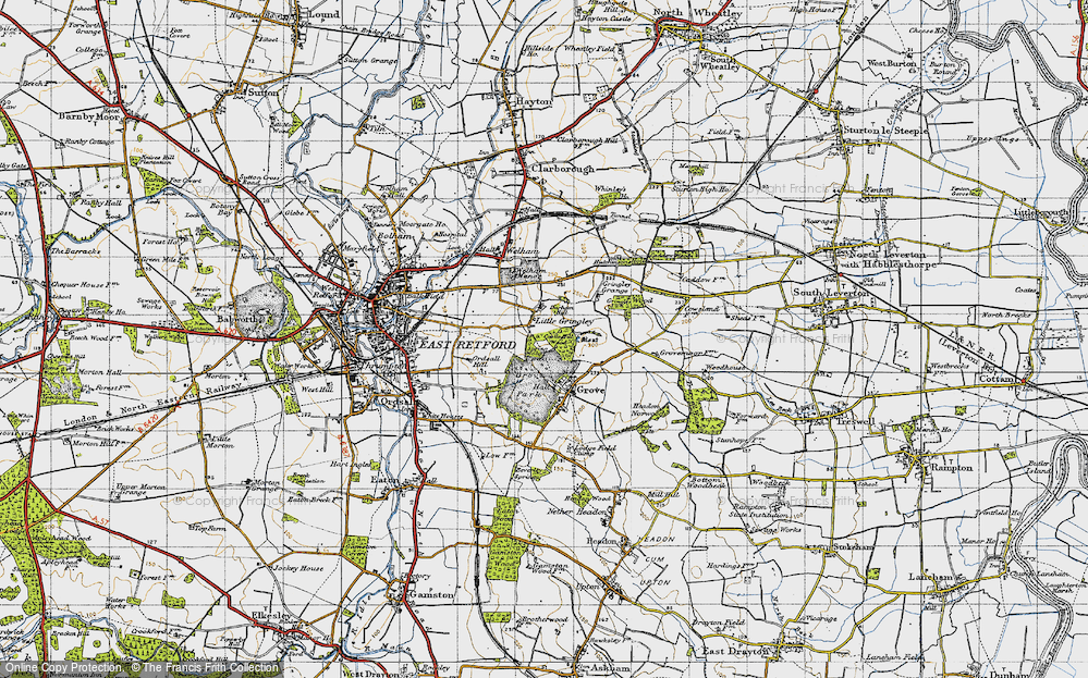 Old Map of Little Gringley, 1947 in 1947