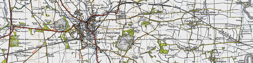 Old map of Little Gringley in 1947