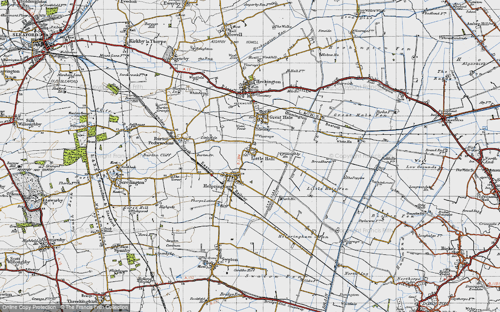 Old Map of Historic Map covering Little Hale Fen in 1946