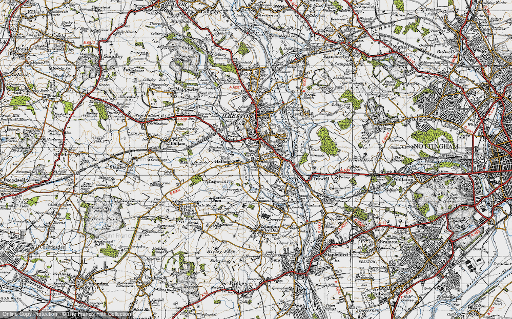Old Map of Little Hallam, 1946 in 1946