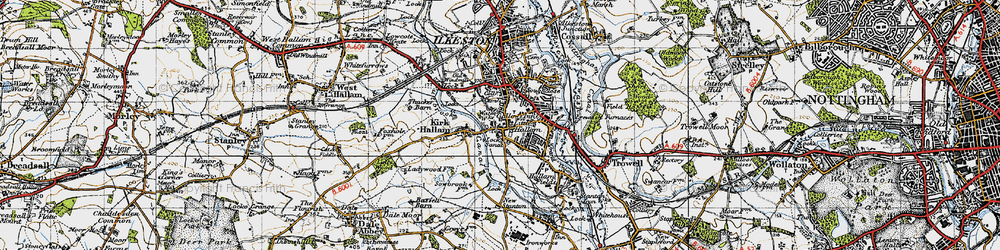 Old map of Little Hallam in 1946