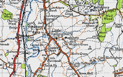 Old map of Little Hallingbury in 1946
