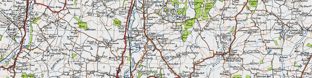 Old map of Little Hallingbury in 1946
