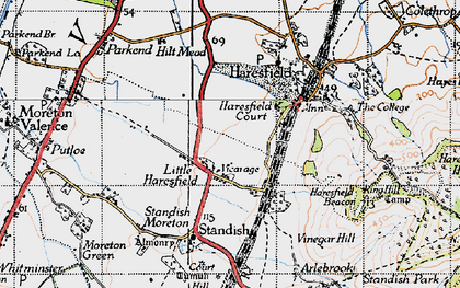 Old map of Little Haresfield in 1946