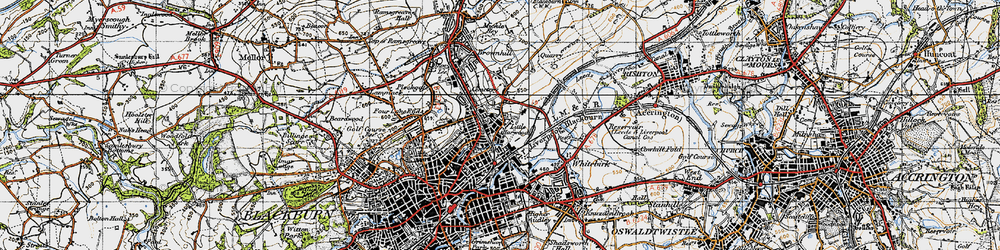 Old map of Little Harwood in 1947