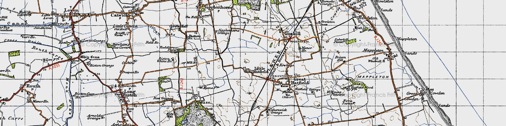 Old map of Little Hatfield in 1947