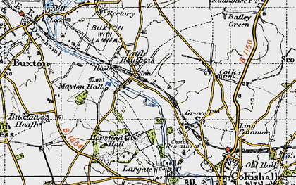 Old map of Little Hautbois in 1945