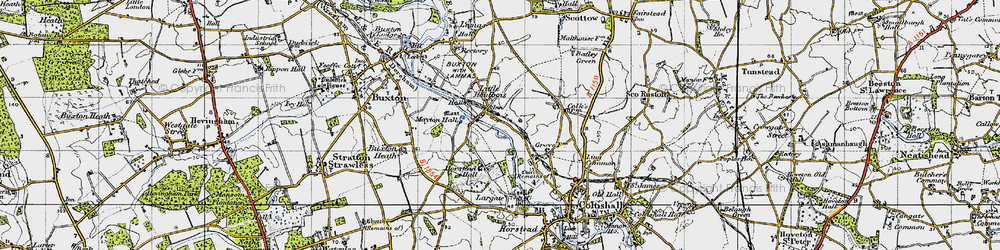 Old map of Largate in 1945