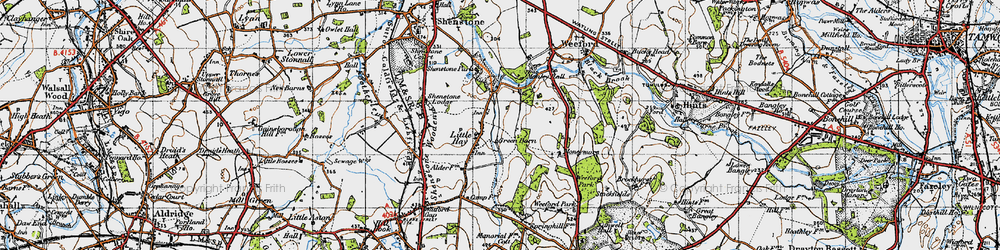 Old map of Moneymore in 1946