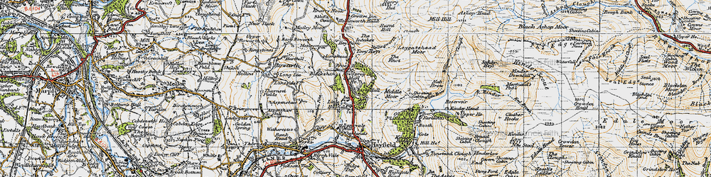 Old map of Little Hayfield in 1947