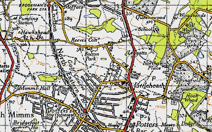 Old map of Northaw Place in 1946