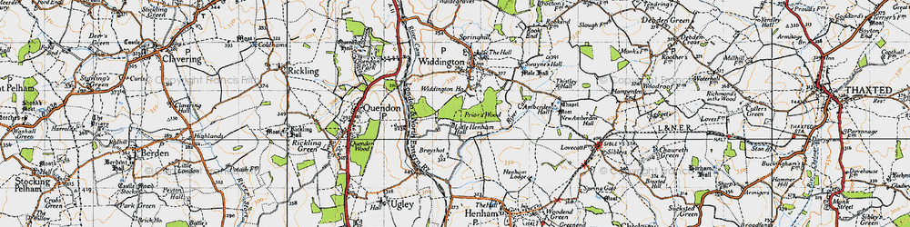 Old map of Little Henham in 1946