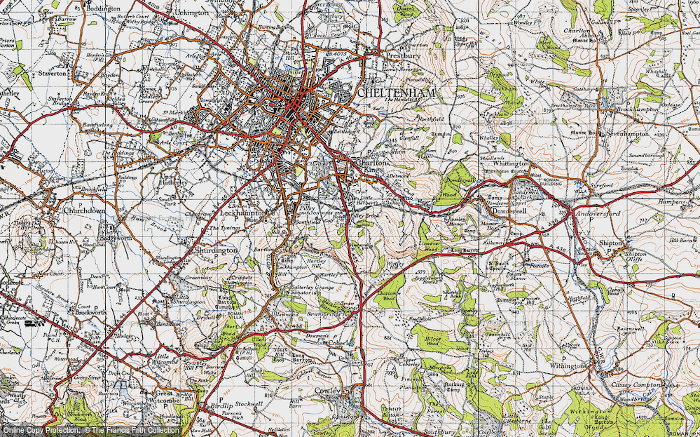 Old Map of Historic Map covering Wistley Hill in 1946