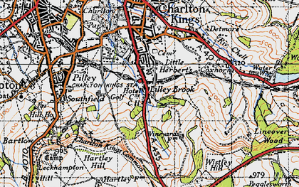 Old map of Wistley Hill in 1946