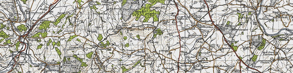 Old map of Little Hill in 1947