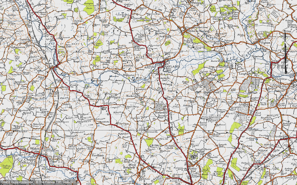 Old Map of Little Horkesley, 1945 in 1945