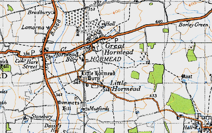 Old map of Little Hormead in 1946