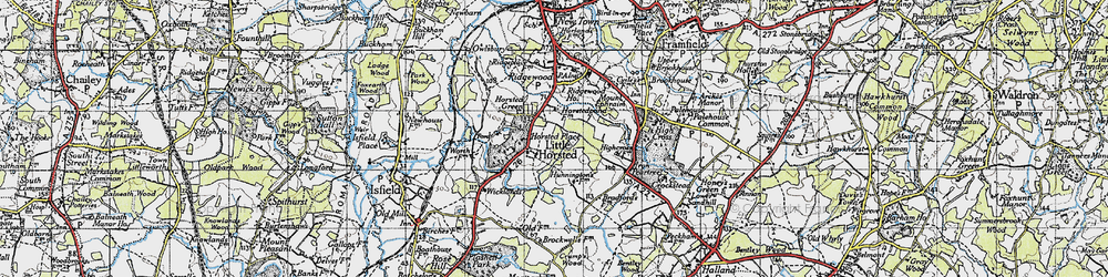 Old map of Little Horsted in 1940