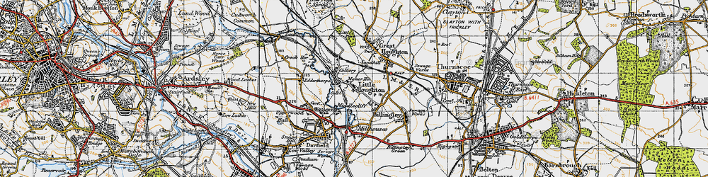 Old map of Little Houghton in 1947