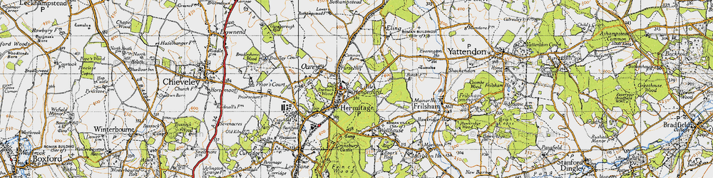 Old map of Little Hungerford in 1945