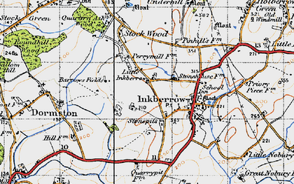 Old map of Little Inkberrow in 1947