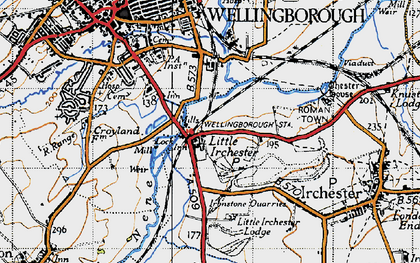 Old map of Little Irchester in 1946