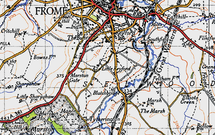 Old map of Little Keyford in 1946