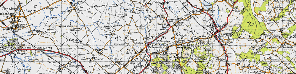 Old map of Little Kimble in 1946