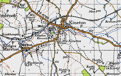 Old map of Little Kineton in 1946