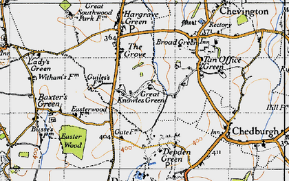 Old map of Little Knowles Green in 1946