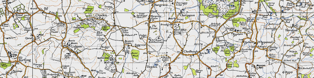 Old map of Little Knowles Green in 1946